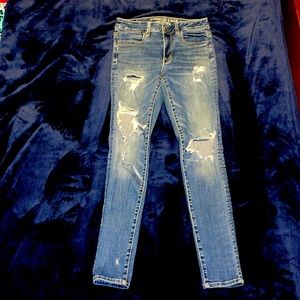 AE Hi-Rise Super Stretch Distressed Jeans